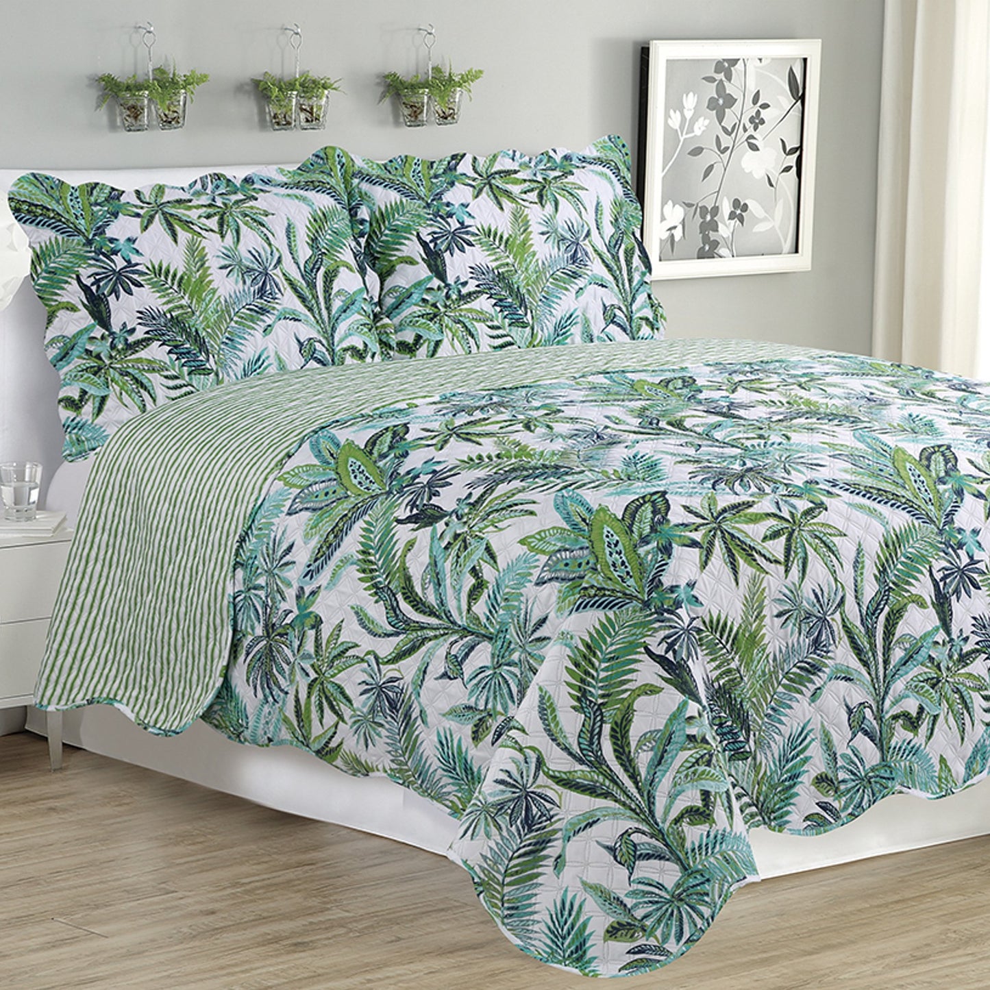 Melissa - 3 Piece Quilt Set - Jungle Green